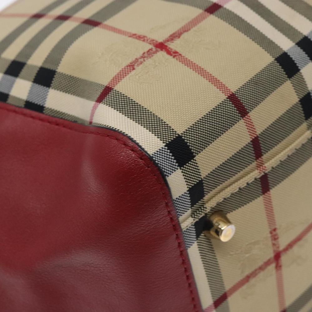 BURBERRY Nova Check Tote Bag Nylon Beige Gold Auth 131730 - Picture 14 of 16